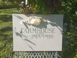 Farmhouse gatherings linen panel